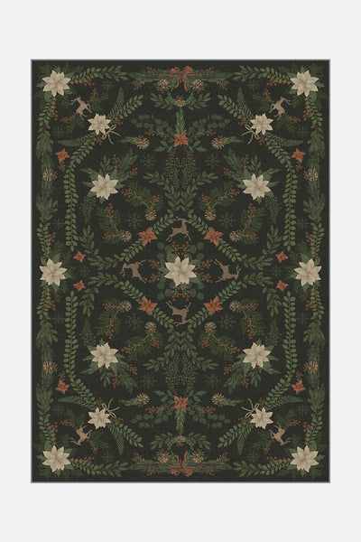 Kerstster Donkergroen Vloerkleed - Teppana